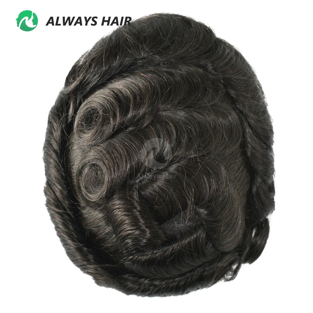 Alwayshair-DUAR Q6 Hair System Invisible Hairline Men Toupee Lace & PU Natural Indian Hair Prosthesis 130 Hair Patch for Man Wig - Image 6