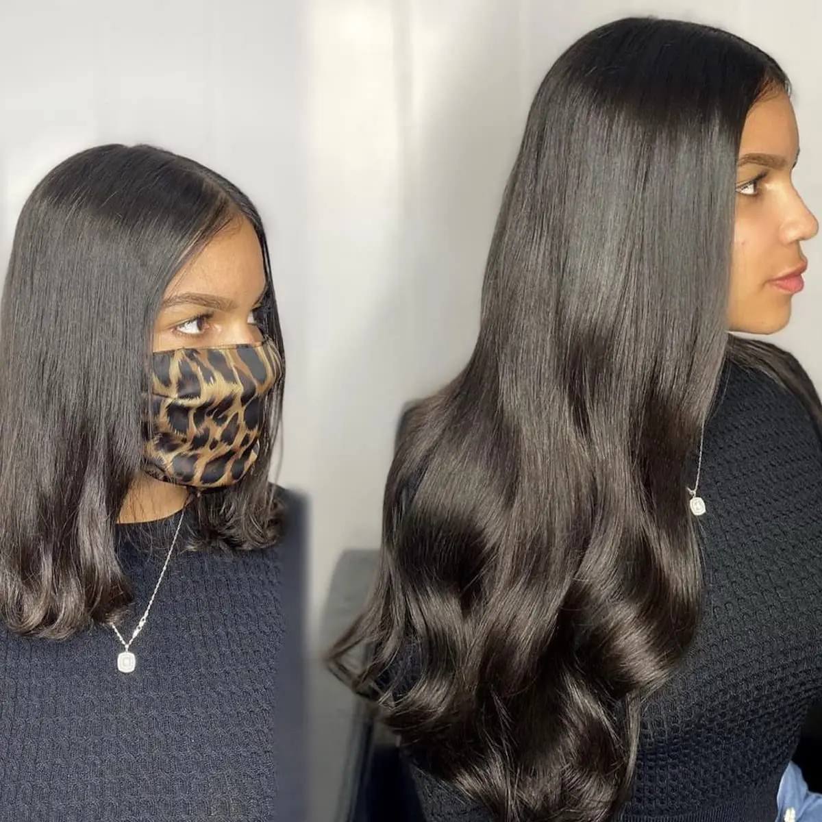 Body Wave Clip in Hair Extensions Human Hair Clip in Hair Extensions #1B Full Head 8Pcs with 120Gram Clip In Hair Extensions - Image 6