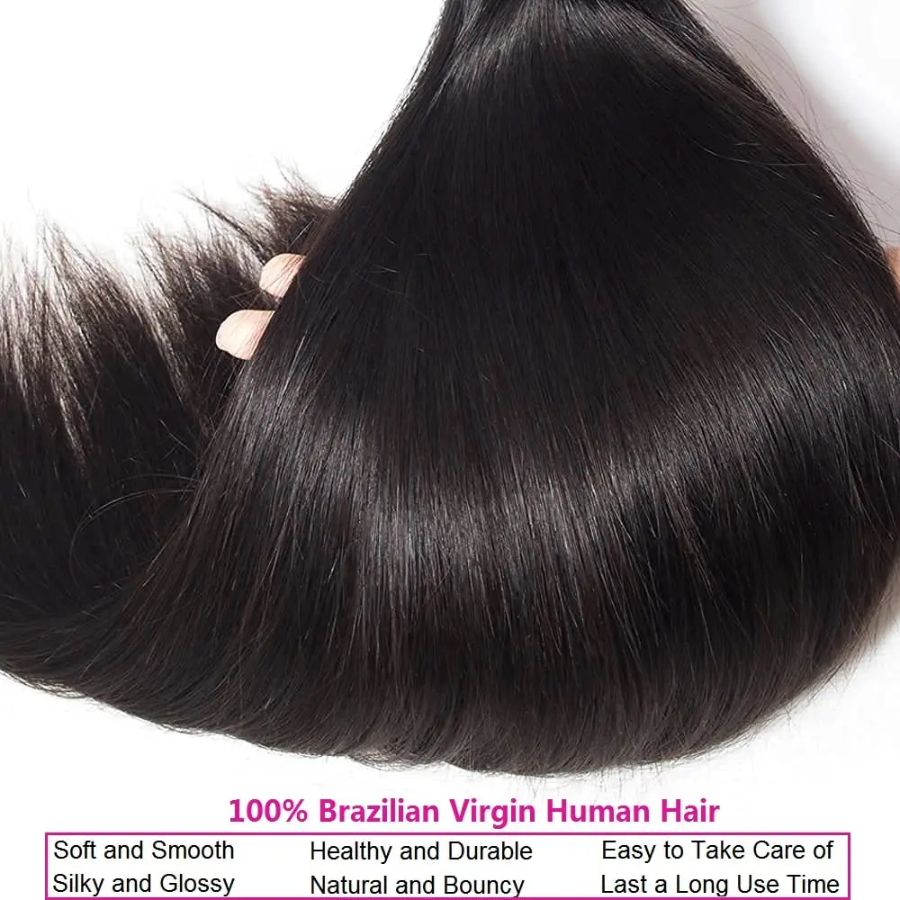 12A 30 Inch Human Hair Bundles Brazilian Hair Weave Bundles Straight Human Hair Bundles 30 Inch Bundles Hair Extensions - Image 4
