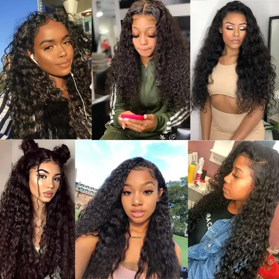 Human Hair Bundles Natural Black Water Wave Brazilian Human Hair Weave Bundles Virgin Hair 10-30 inches with Closure - Image 6