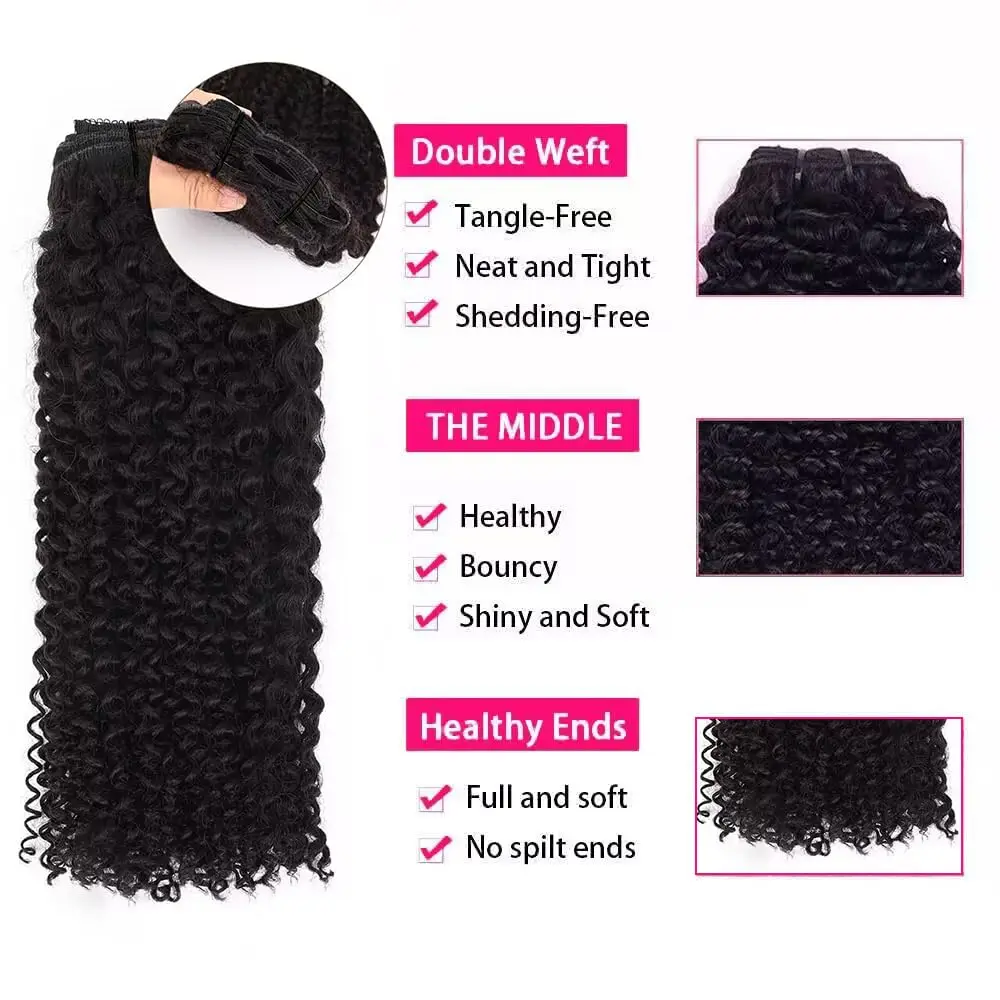 Kinky Curly Clip In Human Remy Hair Extensions 8-26 Inch Kinky Curly Clips Hair Extensions 100% Human Hair For Women - Image 5