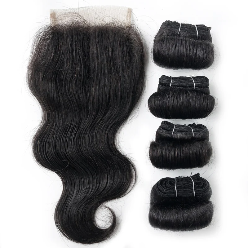 Brazilian Body Wave Bundles With Closure Human Hair Bundles With Closure Human Hair Weave Extensions 1B 27 30 Burgundy Color - Image 6