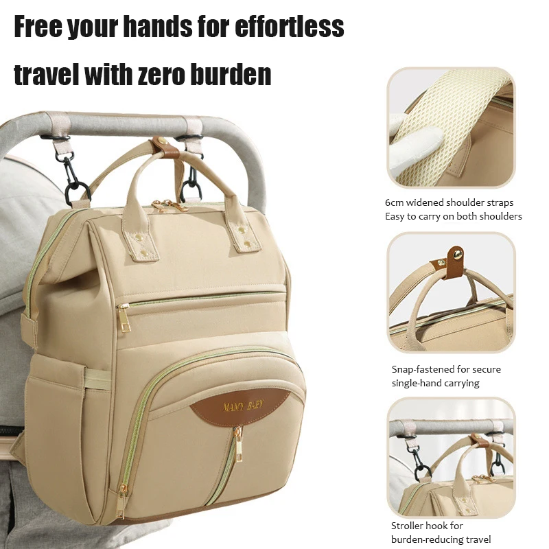 Fashion Mommy Backpack Large Capacity Diaper Bag Multifunctional Travel Baby Bag Maternity Backpack for Women Waterproof - Image 2