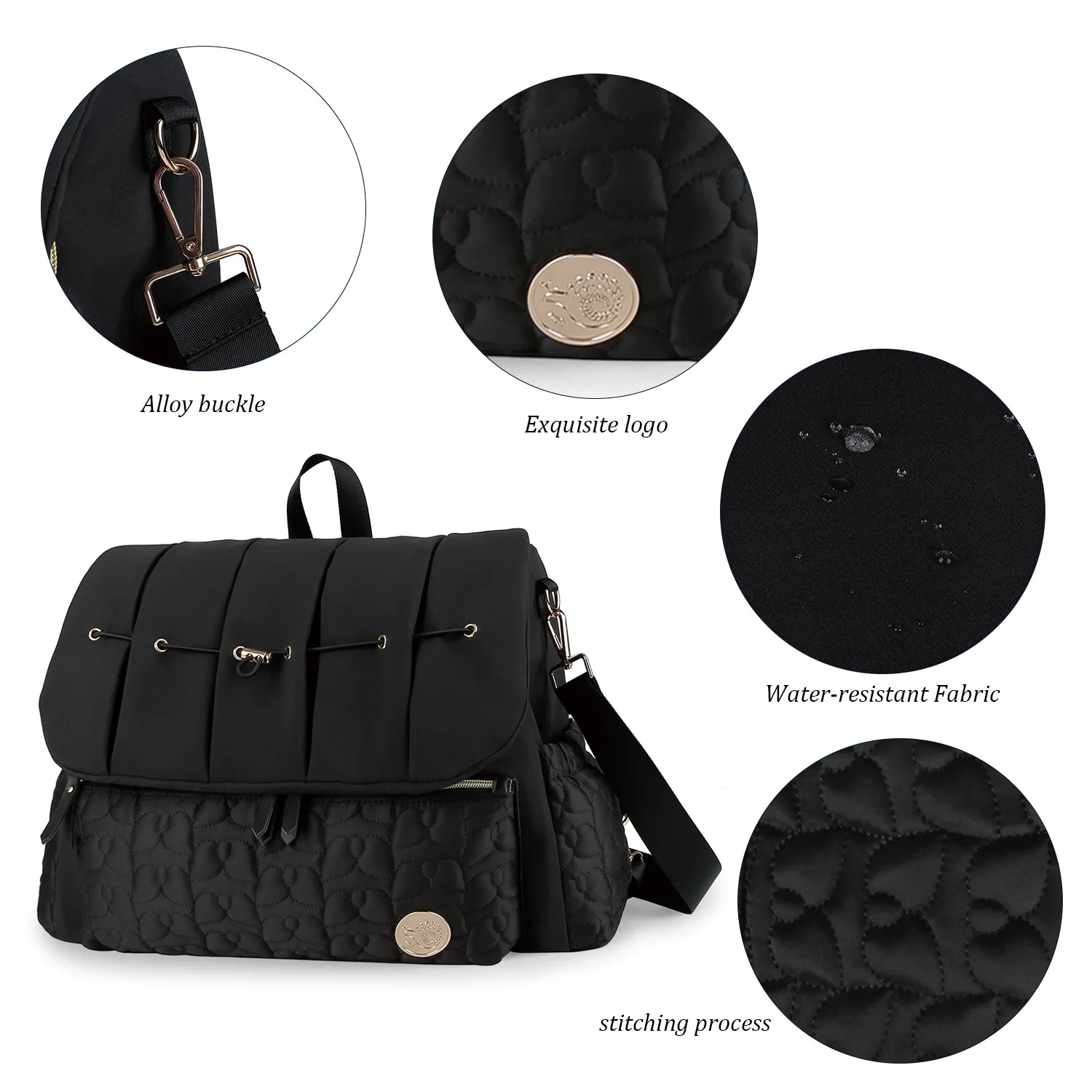 Baby Diaper Bag Backpack For Maternity Nappy Bag Removable Shoulder Straps Fashion Waterproof Mommy Handbag With Changing Pad - Image 4