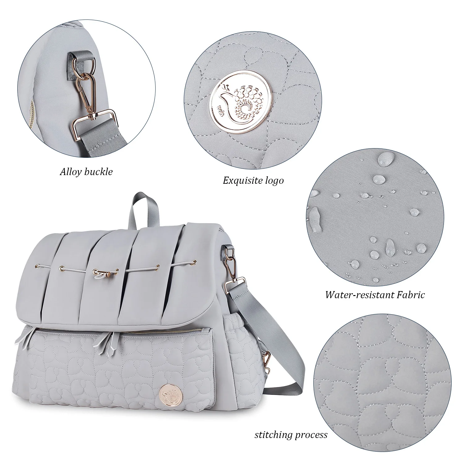 Baby Diaper Bag Backpack For Maternity Nappy Bag Removable Shoulder Straps Fashion Waterproof Mommy Handbag With Changing Pad - Image 6