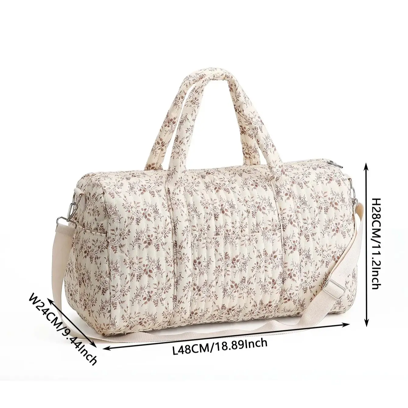 Large Capacity Mommy Bag Travel Tote Bag for Women Baby Diaper Bag Floral Print Multifunctional Crossbody Bag - Image 6
