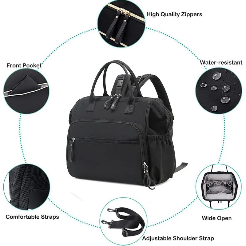 Mommy Diaper Bags Baby Stroller Hanging Bag Mother Large Capacity Nappy Backpacks with Changing Mat Convenient Baby Nursing Bags - Image 3