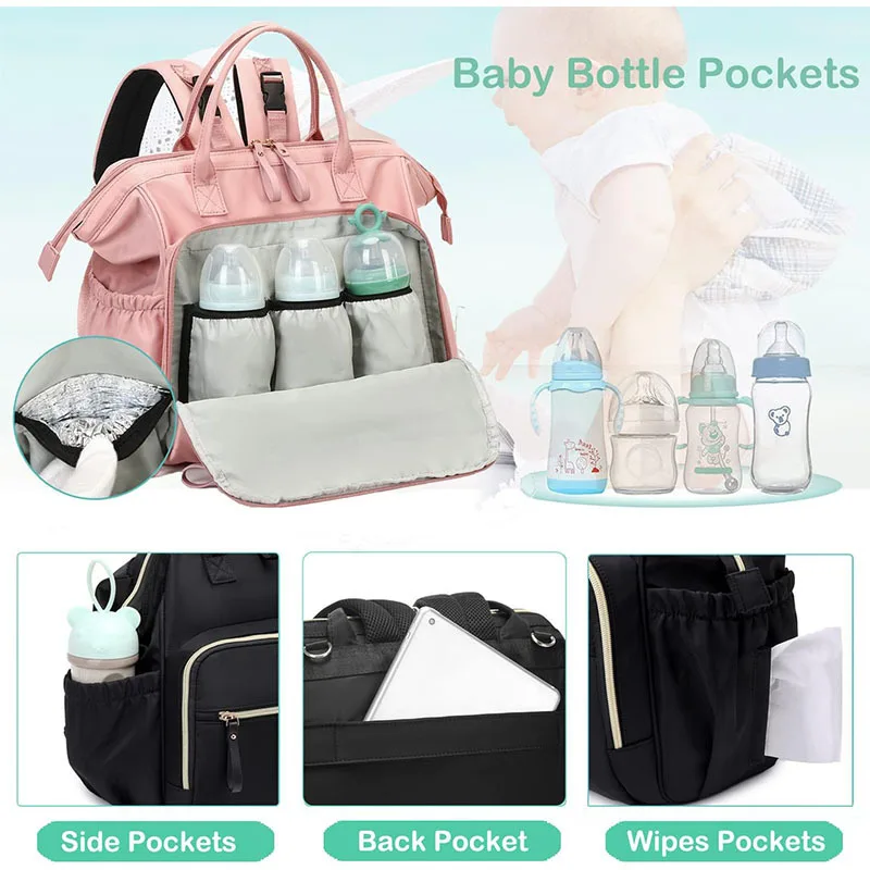 Mommy Diaper Bags Baby Stroller Hanging Bag Mother Large Capacity Nappy Backpacks with Changing Mat Convenient Baby Nursing Bags - Image 2