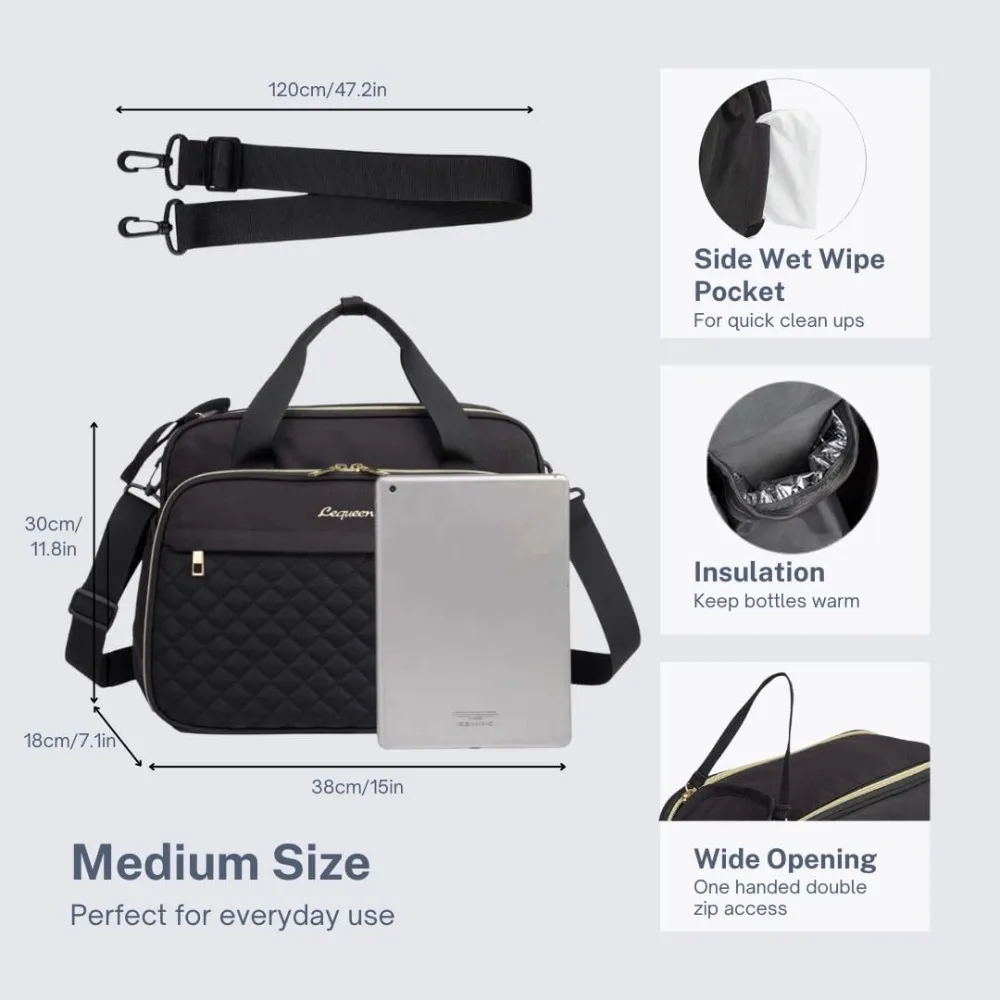 Baby Crossbody Nappy Bag,Baby Diaper Bag Tote,Large Shoulder Wide Opening Travel Messenger Crossbody Bag Mummy Baby Nappy Bag - Image 4