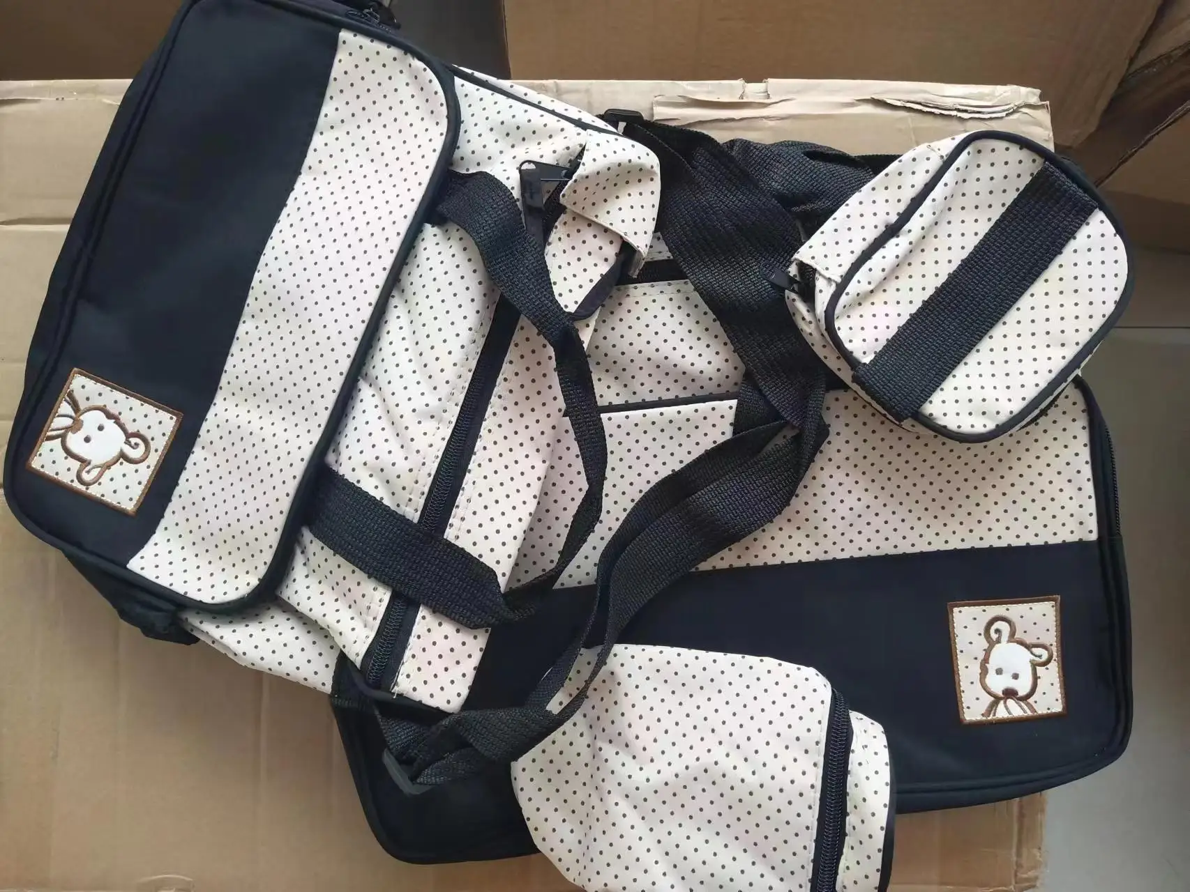 Five Piece Mommy Bag One Shoulder Oblique Straddle Mother Baby Bun Mother Bag Diaper Bag - Image 3