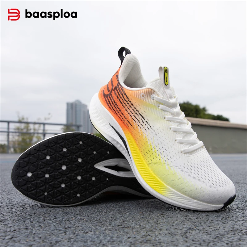 Baasploa Men Jogging Sports Shoes Carbon Plate Professional Cushioning Sneakers Male Outdoor Breathable Non Slip Running Shoes - Image 4