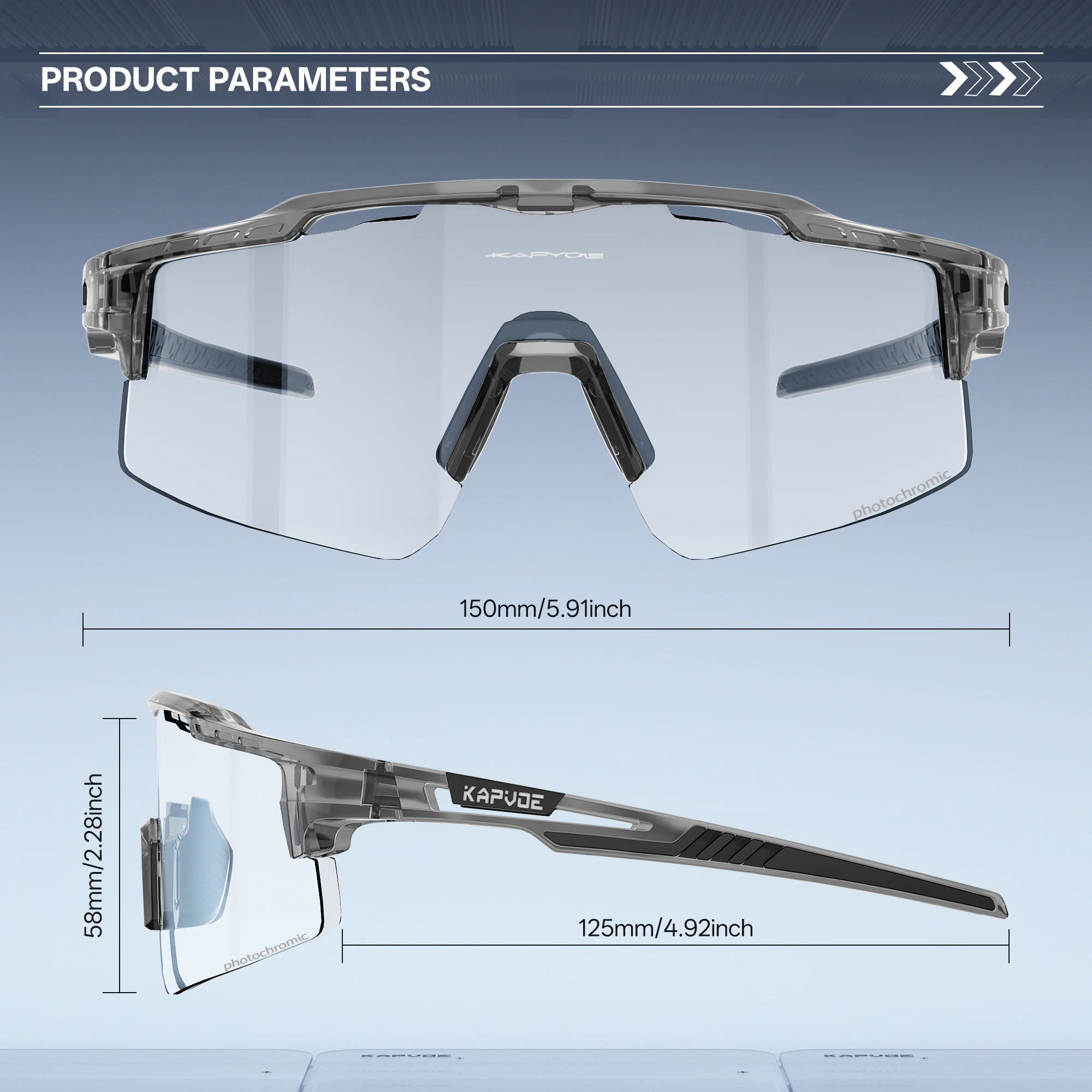 Kapvoe Photochromic Bicycle Sports Glasses Men Women Outdoor Road Cycling Sunglasses UV400 MTB Cycling Eyewea Driving Goggles - Image 6