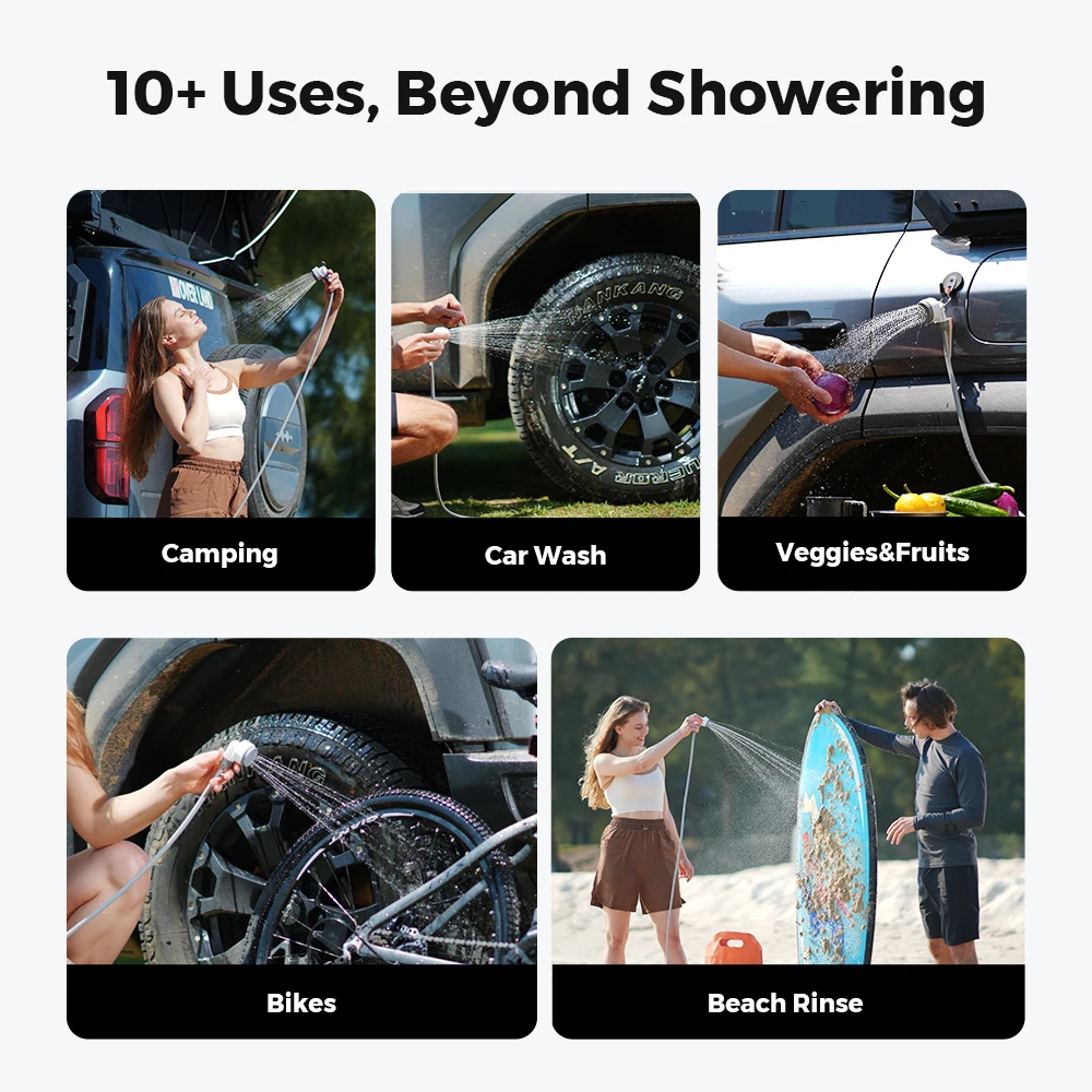 FLEXTAIL TINY SHOWER - Outdoor Camping Shower Portable Electric Shower Pump IPX7 Waterproof for Outdoor and Home Cleaning - Image 6