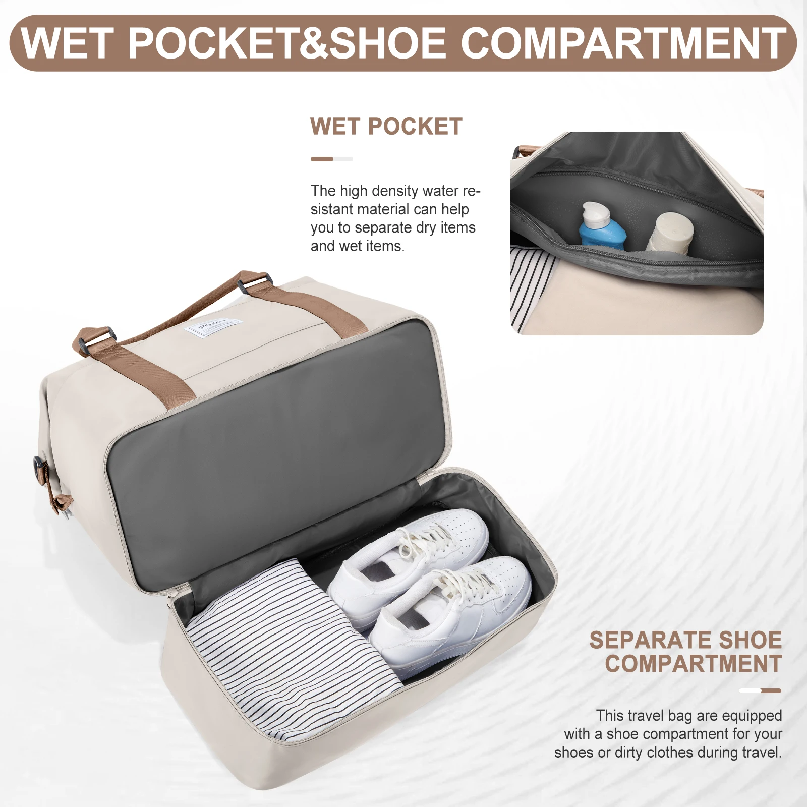 Sports Bag, Hand Luggage Travel Bag Weekender Backpack, Hospital Clinical Birth Bag For Women, Carry on Luggage,Travel Bag Large - Image 3