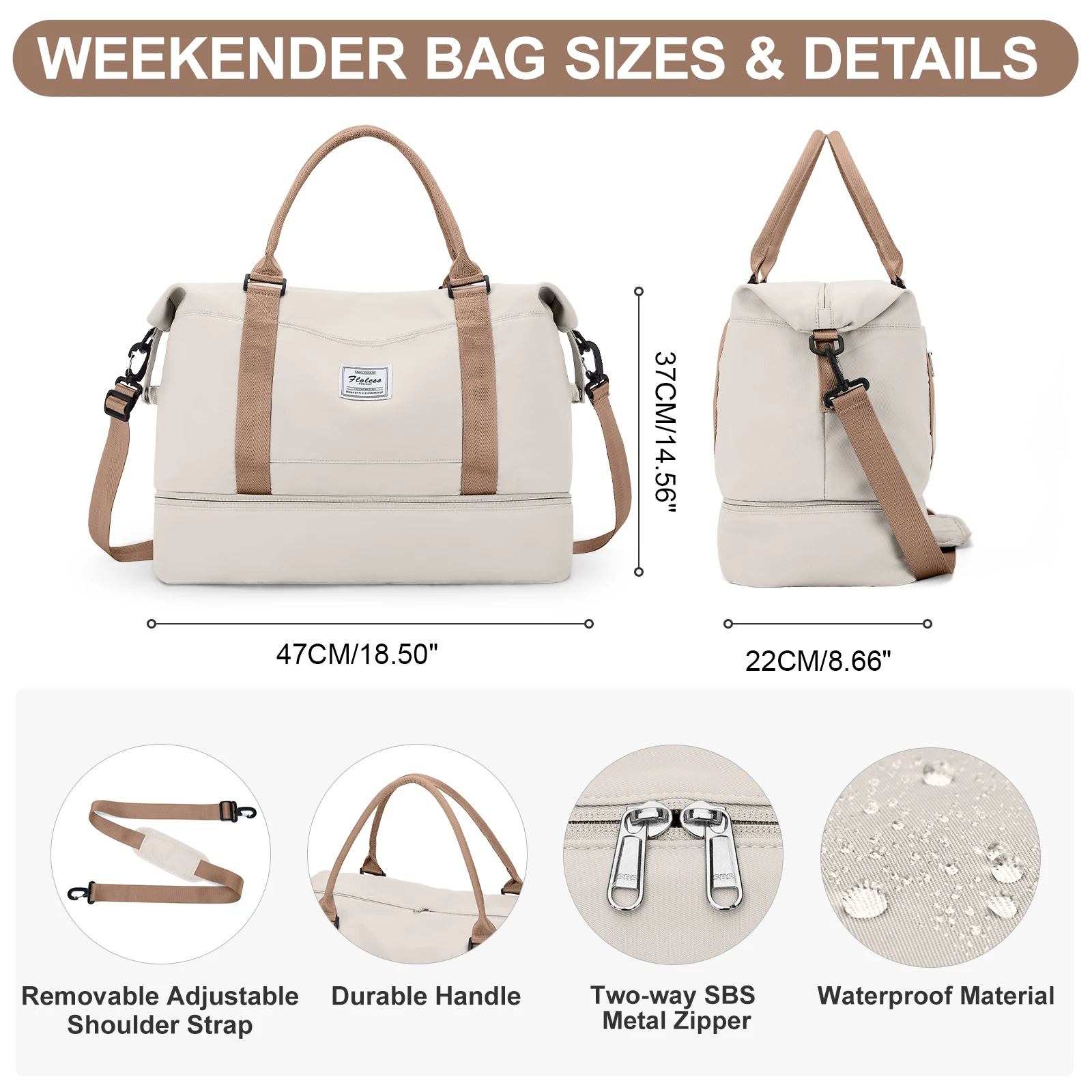 Sports Bag, Hand Luggage Travel Bag Weekender Backpack, Hospital Clinical Birth Bag For Women, Carry on Luggage,Travel Bag Large - Image 4
