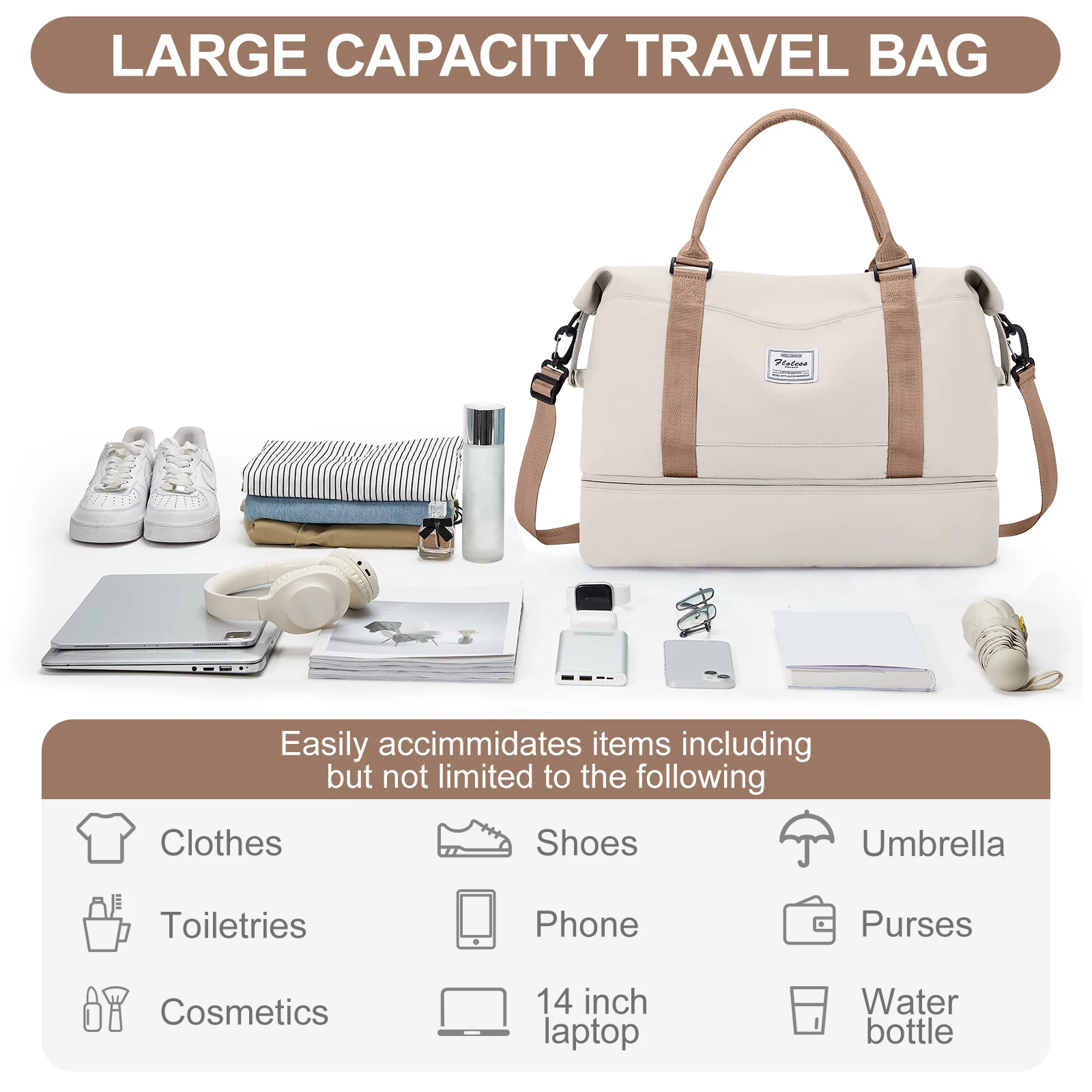 Sports Bag, Hand Luggage Travel Bag Weekender Backpack, Hospital Clinical Birth Bag For Women, Carry on Luggage,Travel Bag Large - Image 6