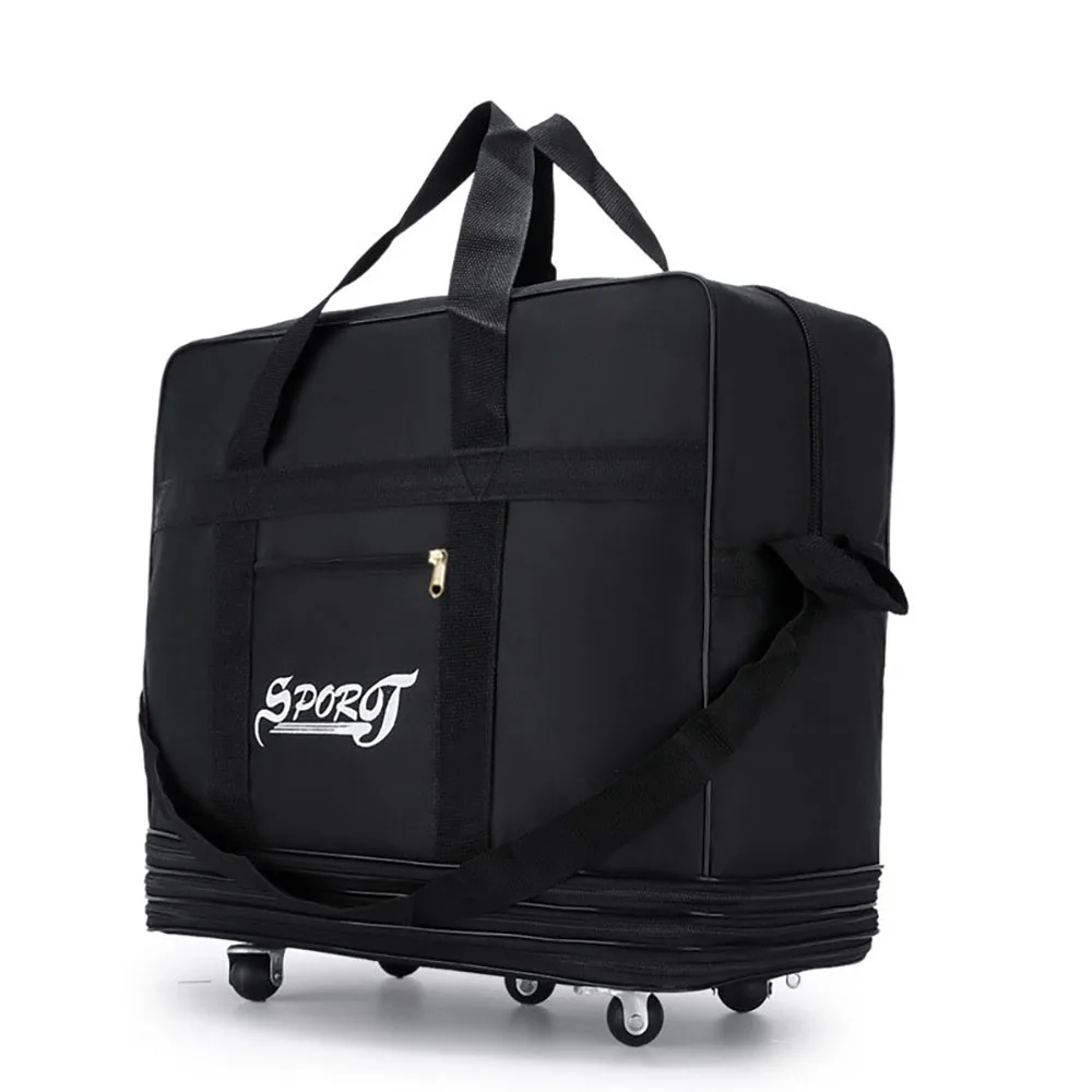 Travelling Pack Wheels For Women Men Expandable Foldable Trolley Luggage Versatile Black Suitcase For Weekend Trip overnight bag - Image 6