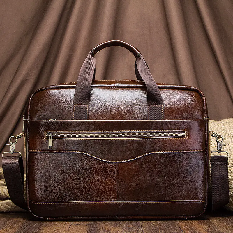 Genuine Leahther Men Briefcase Portable Office Handbag for Laptop Bag High Quality Business Messenger Shoulder Bags Travelling - Image 4