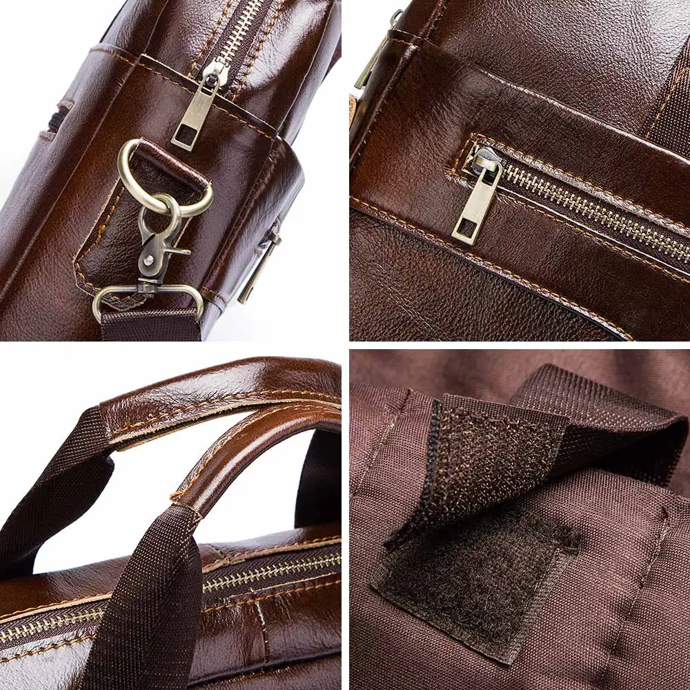 Genuine Leahther Men Briefcase Portable Office Handbag for Laptop Bag High Quality Business Messenger Shoulder Bags Travelling - Image 5