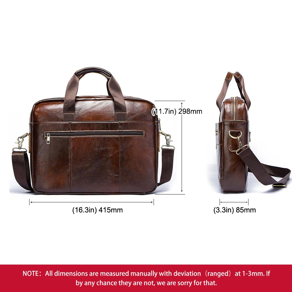 Genuine Leahther Men Briefcase Portable Office Handbag for Laptop Bag High Quality Business Messenger Shoulder Bags Travelling - Image 3