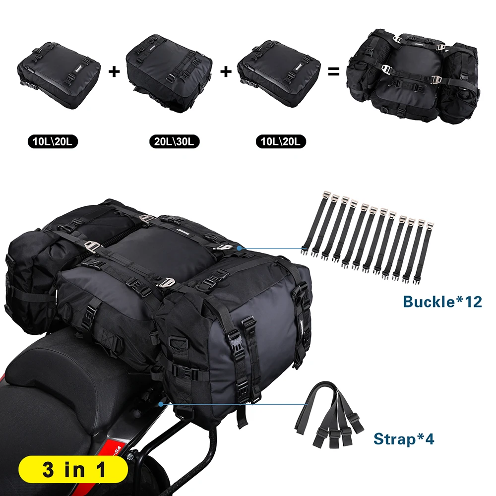 10L Or 20L Or 30L Motorcycle Rear Seat Bag Saddle Side Bag Luggage Pack MultiFunction Shoulder Bag Backpack - Image 2