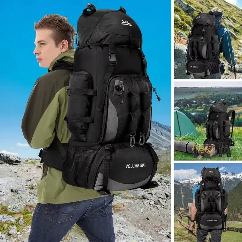 90L Waterproof Hiking Backpack Camping Rucksack Large Capacity Travel Outdoor Sports Bag for Trekking Backpacking and Adventure - Image 3