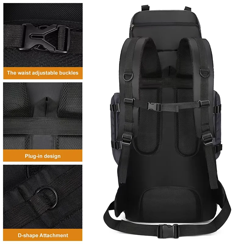 90L Waterproof Hiking Backpack Camping Rucksack Large Capacity Travel Outdoor Sports Bag for Trekking Backpacking and Adventure - Image 5
