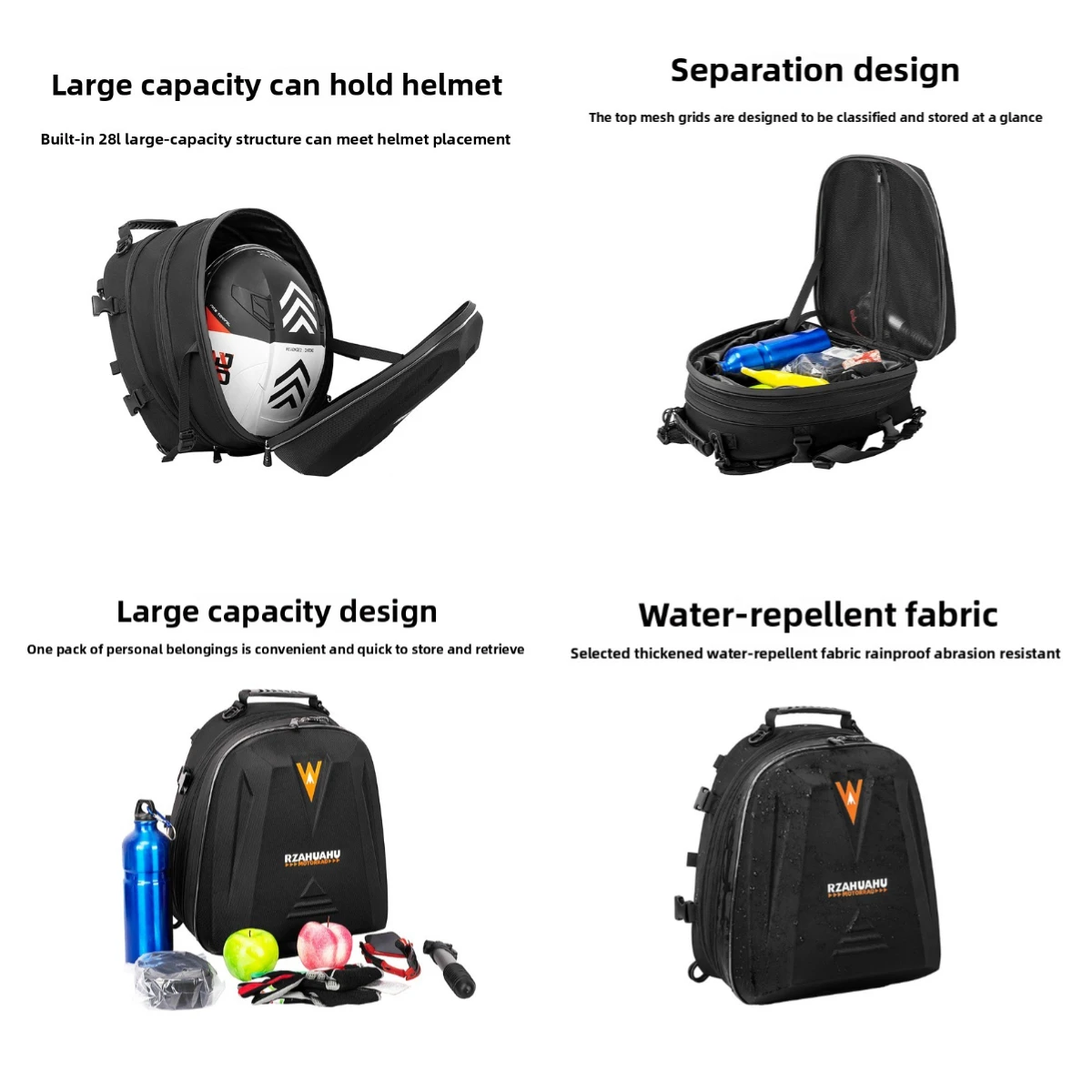 Motorcycle Helmet Bag Tail Bag Multifunctional Rear Motorcycle Seat Bag Waterproof Motorcycle Bag Rider Backpack Luggage Storage - Image 3