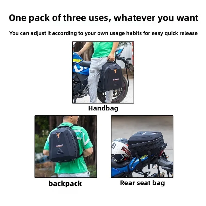 Motorcycle Helmet Bag Tail Bag Multifunctional Rear Motorcycle Seat Bag Waterproof Motorcycle Bag Rider Backpack Luggage Storage - Image 4