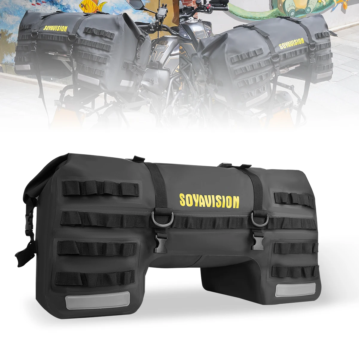 20L 50L 70L 100L 40L 66L Motorcycle Waterproof Tail Bag Travel Outdoor Dry Luggage Roll Pack Bag Motorcycle Seat Bag - Image 6