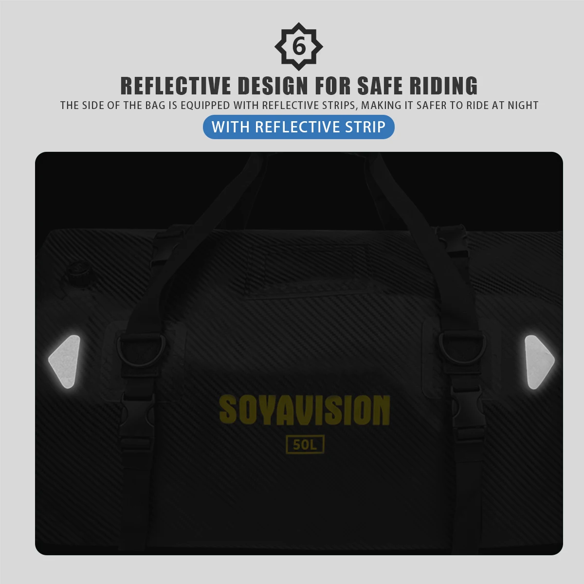 20L 50L 70L 100L 40L 66L Motorcycle Waterproof Tail Bag Travel Outdoor Dry Luggage Roll Pack Bag Motorcycle Seat Bag - Image 5