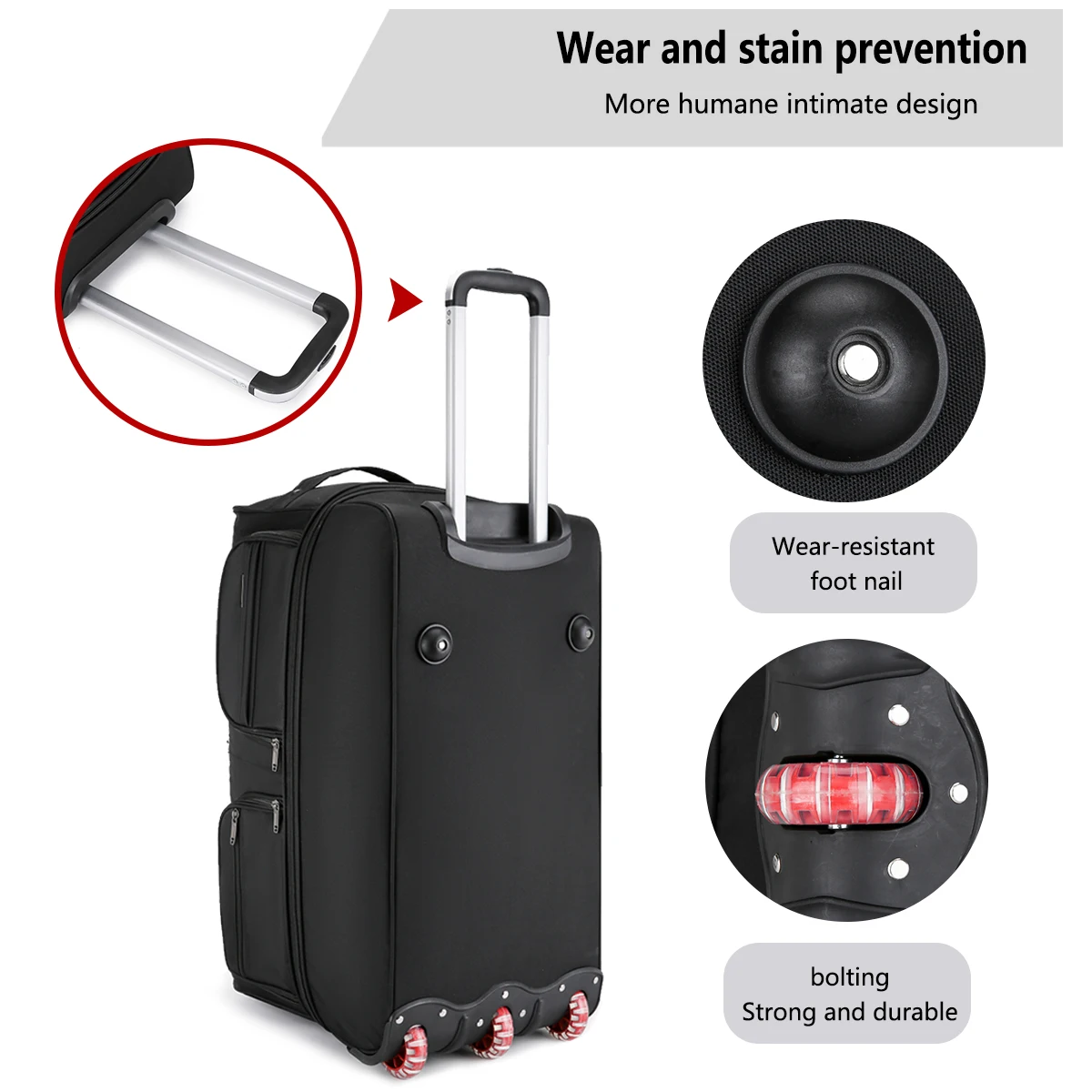 2026 New Fashion Travel Bag Women's Large-Capacity Men's Sports Bag Waterproof Travel Bag Roller Trolley Bag Duffel Bag - Image 2