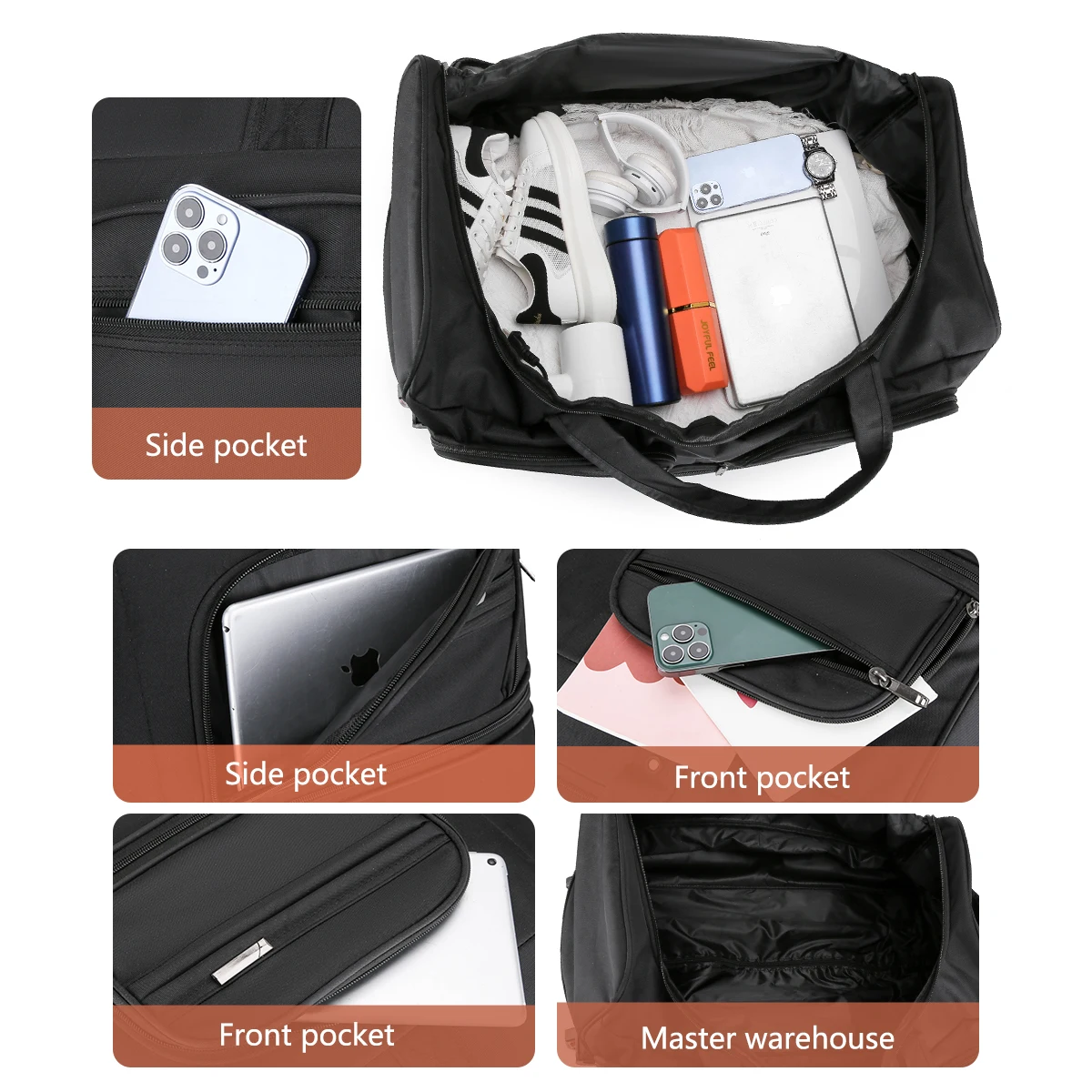 2026 New Fashion Travel Bag Women's Large-Capacity Men's Sports Bag Waterproof Travel Bag Roller Trolley Bag Duffel Bag - Image 6