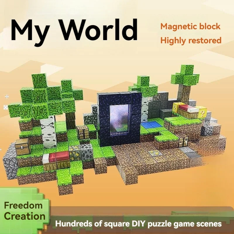 Magnetic Blocks Toys for Boys Girls 3+ Build Mine World Magnet Cube Building Game Education Gift Set for Kids