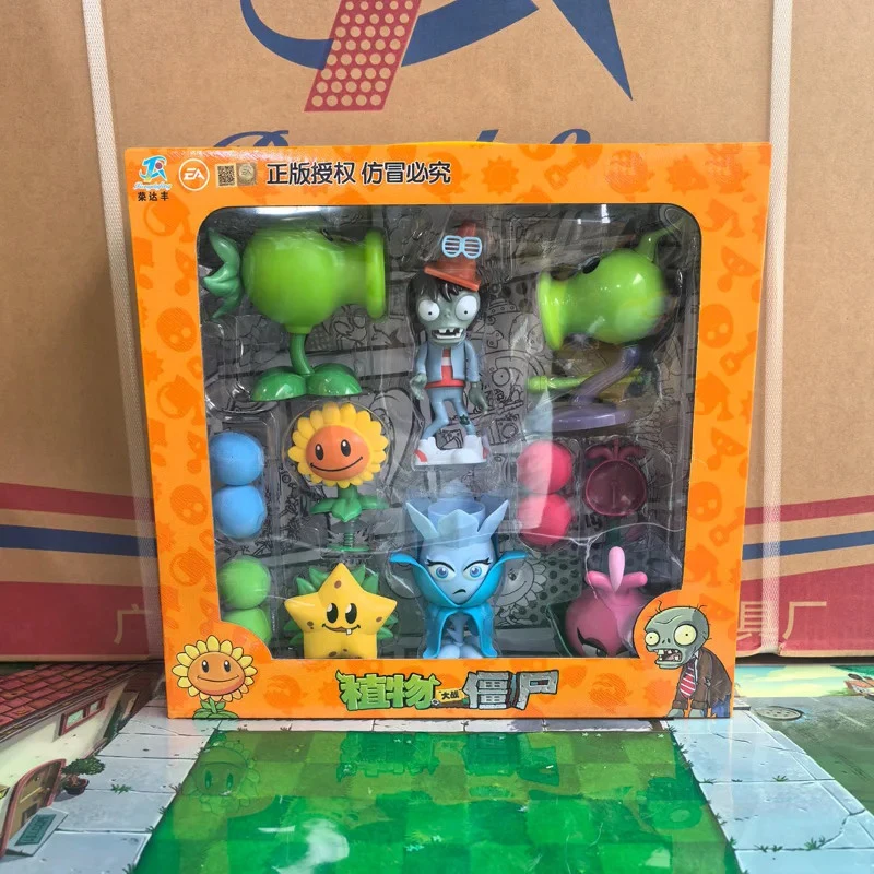 Plants Vs Zombies 2 Sunflower Crystal Orchid Flame Flower Queen Game Figures Model Zombies Toy Set Genuine Game Scene Youth Gift