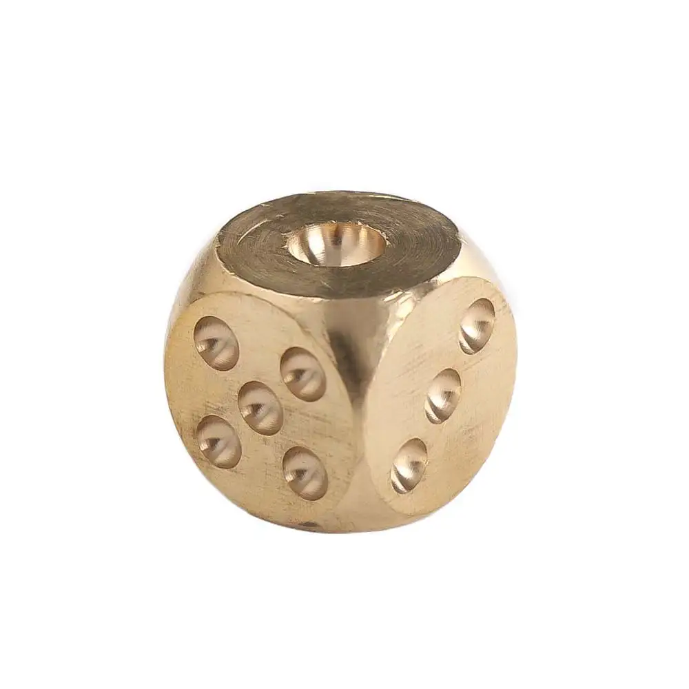 6pcs Metal Dice Solid Brass Gold High-Quality 6-Sided Game Dice Hand Polished Stress Relieving Family Gathering Toy 15mm - Image 6