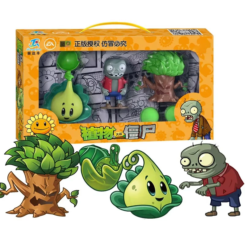 New Plants Vs Zombies 2 Chomper Jalapeno Rafflesia Zombie 3pcs Set Combination Genuine Game Scene Game Figures Model Toy Gifts - Image 5