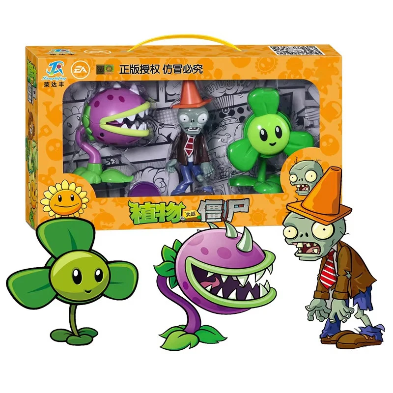 New Plants Vs Zombies 2 Chomper Jalapeno Rafflesia Zombie 3pcs Set Combination Genuine Game Scene Game Figures Model Toy Gifts - Image 4