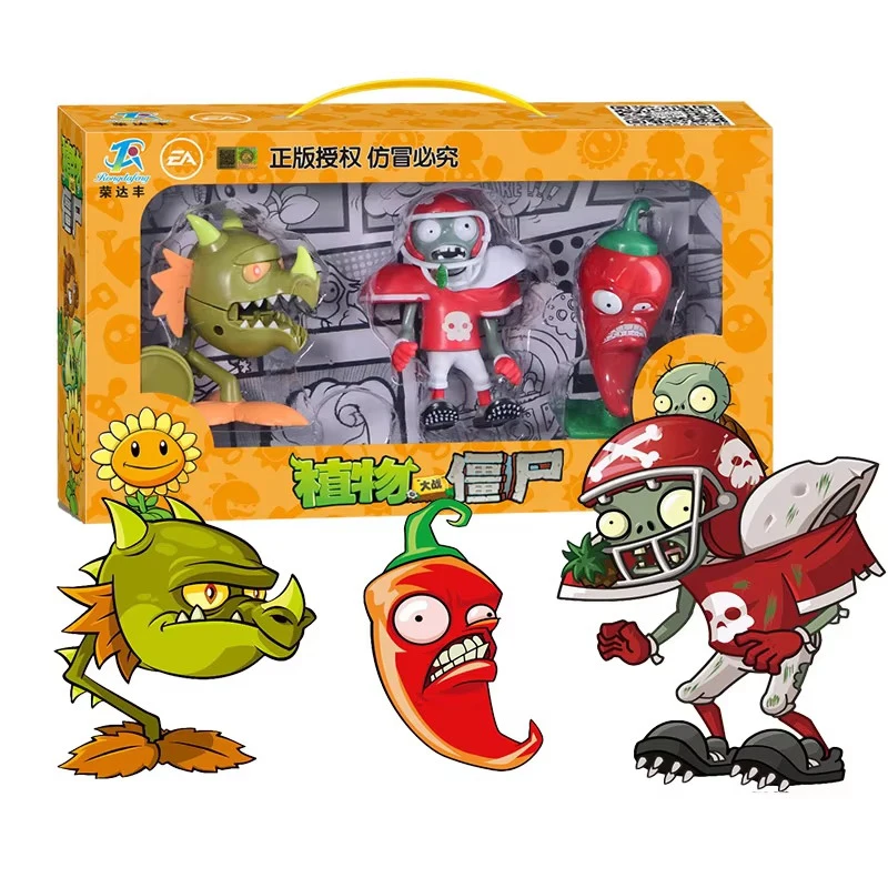 New Plants Vs Zombies 2 Chomper Jalapeno Rafflesia Zombie 3pcs Set Combination Genuine Game Scene Game Figures Model Toy Gifts - Image 6