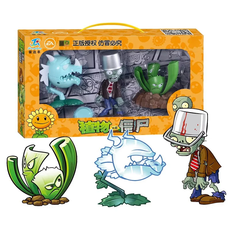 New Plants Vs Zombies 2 Chomper Jalapeno Rafflesia Zombie 3pcs Set Combination Genuine Game Scene Game Figures Model Toy Gifts - Image 2