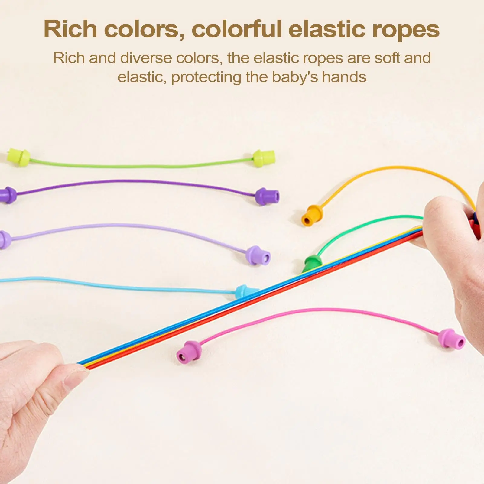 Rubber Wood Twisted Rope Puzzle Game Brainy Knots Rope Untangling Game Montessori Fine Motor Skills Rope Untying Toys for Kids - Image 3