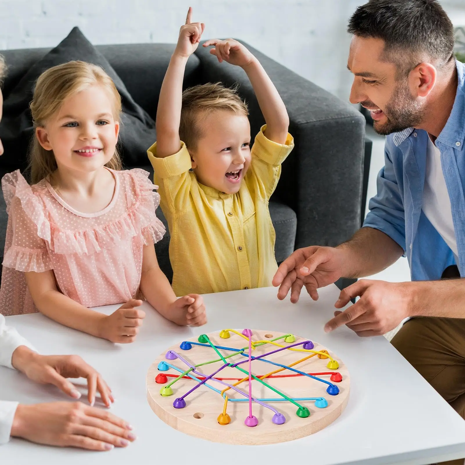 Rubber Wood Twisted Rope Puzzle Game Brainy Knots Rope Untangling Game Montessori Fine Motor Skills Rope Untying Toys for Kids - Image 5