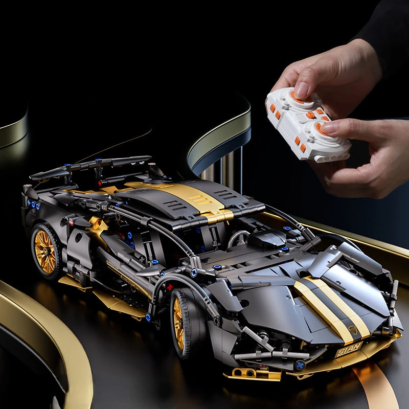 Technology 1:14 Black Supercar racing building blocks assembled brick car toy gift for boys birthday present - Image 4