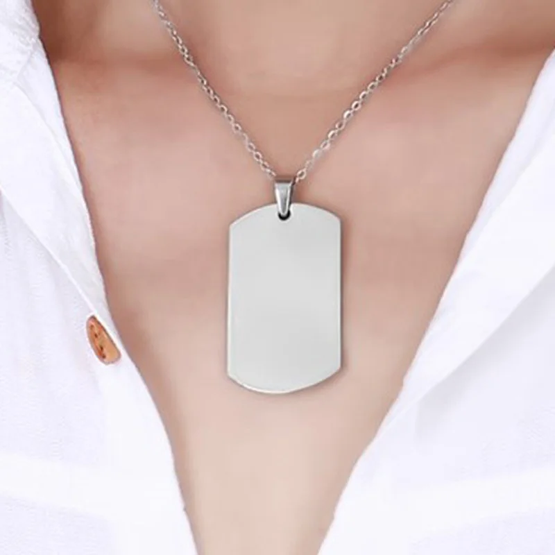 100pcs/lot Stainless Steel Army Dog Tags Blank Military Dog Tags Suitable for Laser Engraving Blank Id Tag