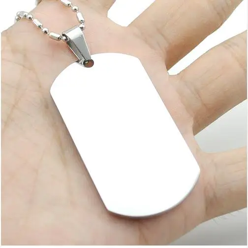 100pcs/lot Stainless Steel Army Dog Tags Blank Military Dog Tags Suitable for Laser Engraving Blank Id Tag