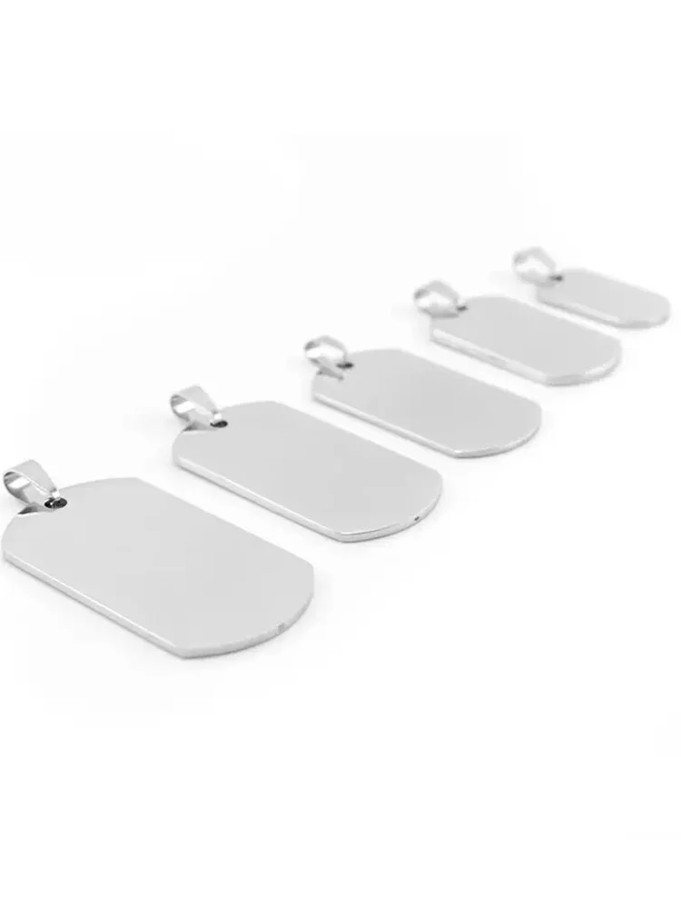 100pcs/lot Stainless Steel Army Dog Tags Blank Military Dog Tags Suitable for Laser Engraving Blank Id Tag