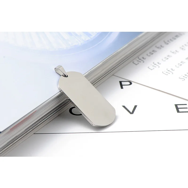 100pcs/lot Stainless Steel Army Dog Tags Blank Military Dog Tags Suitable for Laser Engraving Blank Id Tag