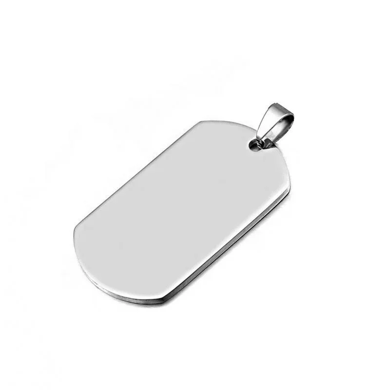 100pcs/lot Stainless Steel Army Dog Tags Blank Military Dog Tags Suitable for Laser Engraving Blank Id Tag