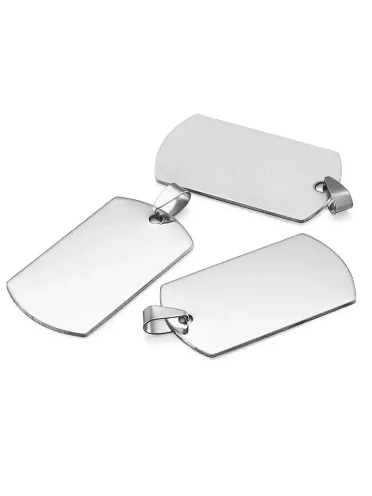 100pcs/lot Stainless Steel Army Dog Tags Blank Military Dog Tags Suitable for Laser Engraving Blank Id Tag