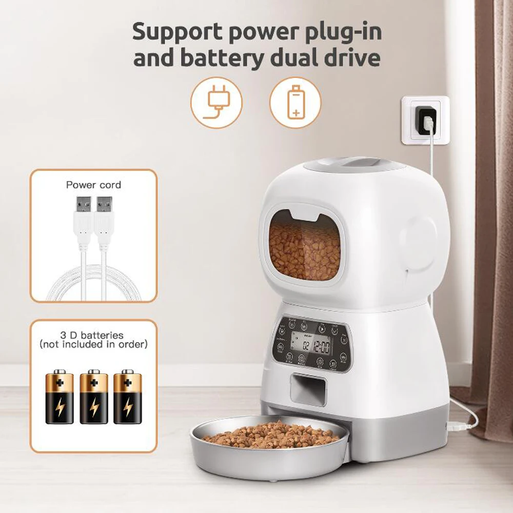 3.5L Automatic Pet Feeder For Cats WiFi Smart Swirl Slow Dog Feeder With Voice Recorder Large Capacity Timing Cat Food Dispenser - Image 5